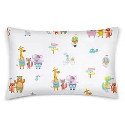 Дитяча постільна білизна в ліжечко ZOO ANIMALS CS1, пісочний (AnimalsZooBeach_52Grey_140) - мініатюра 3