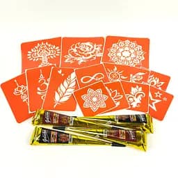 Набір хни з трафаретами для біо-тату №4 Fresh Tattoo henna-set-04 - мініатюра 3