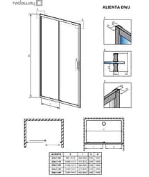 Душові двері Radaway Alienta DWJ 120x190 прозоре скло, чорний (10260120-54-01) - мініатюра 4