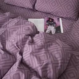 Простыня MirSon Бязь 17-0626 Geometry Purple 220х150 см (2200008205423)
