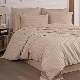 Постільна білизна MERISET Бежева Бязь страйп Полуторний на резинці 560796-5