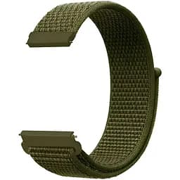 Ремінець нейлоновий на липучці для смарт-годин BeWatch Універсальний 20 мм Оливковий (1011336.1)
