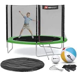 Батут Hop-Sport 10ft с наружной сеткой 305 см зеленый