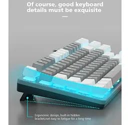Клавиатура игровая механическая Aula Mechanical F-3287 White-Grey Keycap KRGD Blue - мініатюра 3
