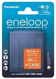Акумулятор Panasonic Eneloop NI-MH AAA 800 мАг, 4 шт, з кейсом для зберігання