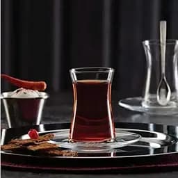 Набір Pasabahce Heybeli склянка та блюдце 170 мл х 4 шт.