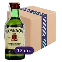 Упаковка віскі Jameson Irish Whiskey 40% 0.6 л (0.05 л x 12 шт.)