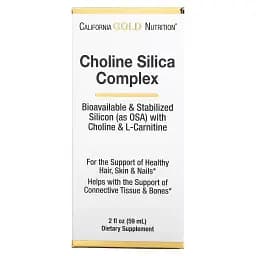 Комплекс холина и кремния California Gold Nutrition Choline Silica Complex для поддержания волос, кожи и ногтей