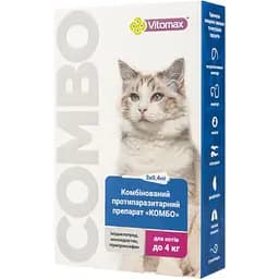 Краплі Vitomax комбо для котів до 4 кг, 0.4 мл, 3 шт. - мініатюра 2