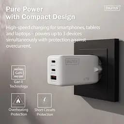 Digitus Зарядний пристрій GaN 2хUSB-C, 1хUSB-A, 67W - мініатюра 5
