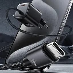 МЗП Usams US-CC261 GaN JC Ser. 20W (2USB-C) + кабель Type-C to Type-C Black - мініатюра 2