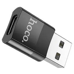 Адаптер перехідник Hoco UA17 USB to Type-C F чорний - мініатюра 3