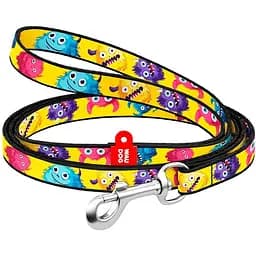 Поводок для кошек и мелких пород собак Waudog Nylon нейлоновый, рисунок "Мохнатые монстры", XS