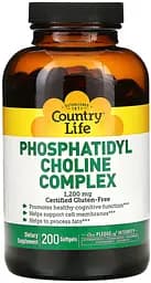 Витамины и минералы Country Life Phosphatidyl Choline Complex, 200 капсул
