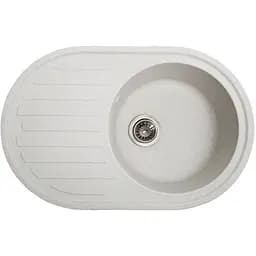 Гранітна кухонна мийка Romzha Elegancia 77 Biela (101) з крилом