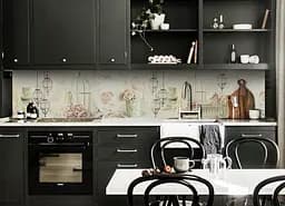 Кухонний фартух Ліхтарі і Рози вінілова наклейка ПВХ квіти Абстракція Рожевий 60х200 см Happy Pocket Z180769 - мініатюра 2