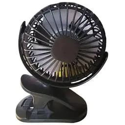 Портативный аккумуляторный мини вентилятор Portable Fan Прищепка USB Черный