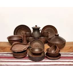 Рождественский набор керамической (глиняной) посуды Сочельник на 6 человек