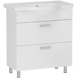 Тумба для підлоги RJ Aster-L з умивальником RJ Lotus RZJ200 55 см Білий RJFU035-0155WHSET(RJFU035-0155WH + RZJ200) Білий