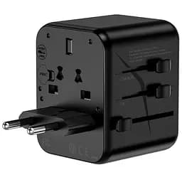 Мережевий універсальний перехідник WIWU UA012 Warrior 12W + 1USB-A/1C Black - мініатюра 2