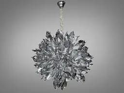 Интересная подвесная люстра с керамическими элементами, 40 ламп, хром.