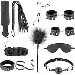 BDSM набор Fetish Tentation Enjoy Pain SM Bondage Box 10 шт. черный