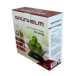 Кухонні настільні електронні ваги Grunhelm KES-501SB для зважування продуктів з чашею до 5кг ваги для дому Чорний - мініатюра 7