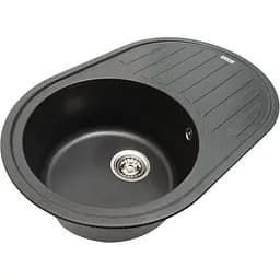 Кам'яна мийка Ventolux Emilia Black Matt Quartz 767x495x190 мм