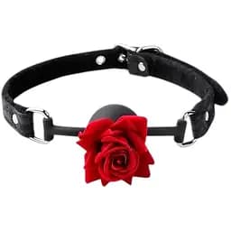 Кляп-кулька для рольових BDSM ігор Троянда чорний K000744