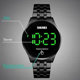 Чоловічий наручний світлодіодний годинник Skmei 1579 light (Чорний) - мініатюра 5