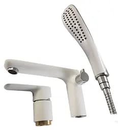 Смеситель на борт ванны врезной 3 элемента белый/хром Gappo Noar 1/3 G1148, Белый