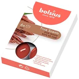 Свічки Bolsius чайні з ароматом агарового дерева бордові 6 шт. (941570)