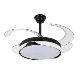 Люстра вентилятор стельова LED Levistella 7943060 (48) BK+WH, 80W, диммируемая, чорний+білий, сучасний стиль