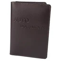 Обложка на права мужская кожаная HC-25 коричневая (на права старого образца)