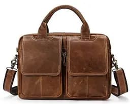 Сумка для ноутбука з натуральної шкіри 14867 Vintage коричнева - мініатюра 5