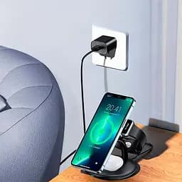 Бездротовий зарядний пристрій Choetech T587-F Magnetic 3 в 1 Wireless Charging Stand Black [101519] - мініатюра 5