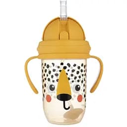 Кружка непроливайка Canpol babies BabiesBoo з трубочкою та обтяжувачем 270 мл гепард (56/617_ora)
