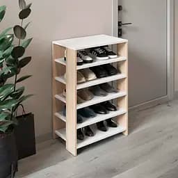 Тумба для взуття VAYS взуттєва полиця M-36 білий-дуб сонома