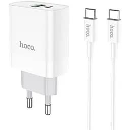 Зарядний пристрій Hoco C80A 1USB +Type-C QC3.0 3.1A White + Cable Type-C to Type-C - мініатюра 3