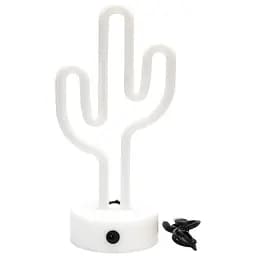 Нічник неоновий Кактус на підставці батарейки/USB 30 x 14 x 8.5 см зелений (140656)