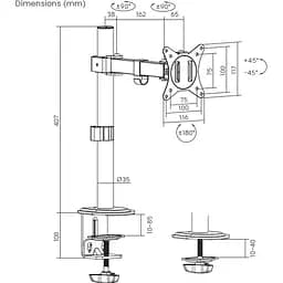 Настільне кріплення для монітора Brateck LDT66-C011 [107925] - мініатюра 9