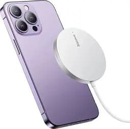 Бездротовий зарядний пристрій Baseus Simple Xiaomini3 Magnetic Wireless Charger 15W CCJJ040012 Silver - мініатюра 4