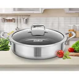 Каструля низька з нержавіючої сталі зі скляною кришкою Heinner Titanium3 4.8 л (HR-MRK-30C) - мініатюра 5