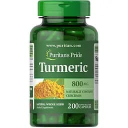Куркума Puritan's Pride Turmeric 800 mg, 200 капсул