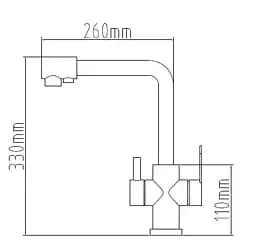 Змішувач для кухні з підключенням до фільтру води Nett Frosh FB-33 чорний - мініатюра 4