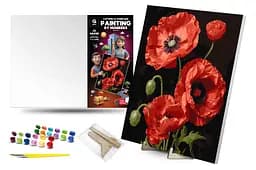 Картина за номерами Qbee Чарівні маки з дерев'яною підставкою 40x50 см QB900-028