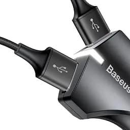 Автомобільний зарядний пристрій Baseus Rocket Dual USB 3A QC 3.0 Fast Charge Black CCALL-RK01 - мініатюра 3