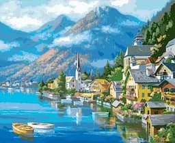 Алмазна мозаїка Город у моря 30×40 см 60792