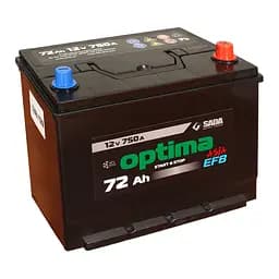Автомобильный аккумулятор Optima EFB Asia 6СТ-72 (-/+) Евро, 12В 72Ач 750А