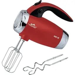 Ручний міксер Monte 2005-MT-R для дому 5 швидкостей 2 насадки Червоний 400 Вт